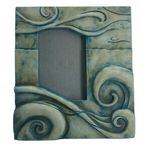 Vtg 1997 Wave Wind Stone Picture Frame 8"x7" Photo Size 4"x3.5" UDC Heavy